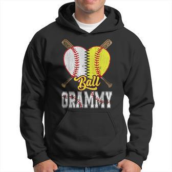 Grammy Of Both Ball Grammy Baseball Softball Pride Hoodie - Seseable
