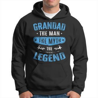 Grandad The Man The Myth The Legend Retro Vintage Hoodie - Thegiftio UK
