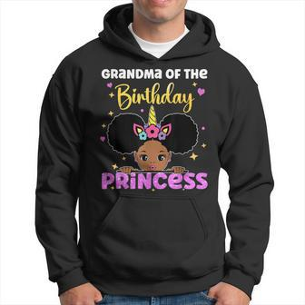 Grandma Of The Birthday Princess Melanin Afro Unicorn Cute Hoodie - Thegiftio UK