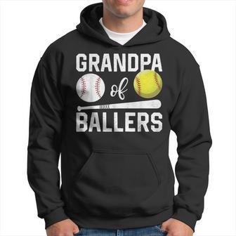 Grandpa Of Ballers Baseball Softball Father's Day Hoodie - Monsterry UK