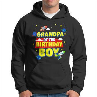Grandpa Of Birthday Astronaut Boy Outer Space Theme Party Hoodie - Monsterry