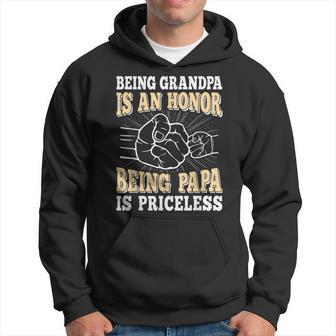 Being Grandpa Is An Honor Being Papa Is Priceless Vintage Hoodie | Mazezy