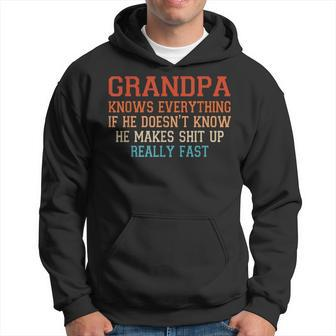 Grandpa Knows Everything Makes Vintage Father's Day Hoodie - Monsterry