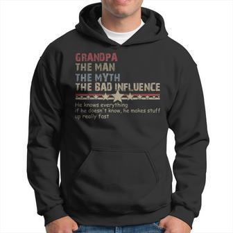 Grandpa The Man The Myth The Bad Influence Hoodie - Thegiftio UK