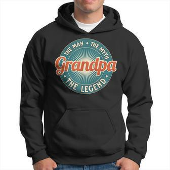 Grandpa The Man The Myth The Legend Grandfather Hoodie - Seseable