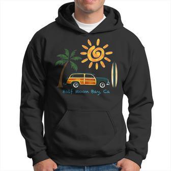 Great Beach Woodie Surf For Half Moon Bay Hoodie - Monsterry UK