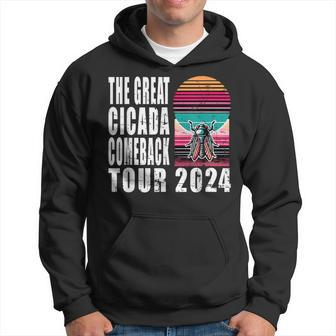 Great Cicada Comeback Tour 2024 Insect Invasion Retro Hoodie - Seseable