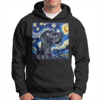 Great Dane Dog Van Gogh Style Starry Night Hoodie - Monsterry DE