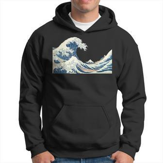 Great Wave Off Kanagawa Katsushika Hokusai Surfing Ocean Hoodie - Thegiftio UK
