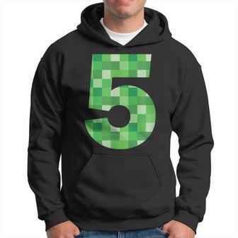 Green Pixel Number 5 5Th Birthday Gamer Number 5 Hoodie - Monsterry AU