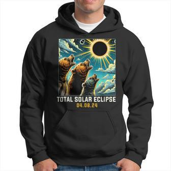 Grizzly Bear Howling At Solar Eclipse Hoodie | Mazezy