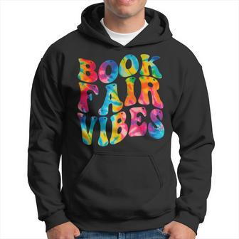 Groovy 70S Book Fair Vibe Tie Dye Reading School Librarian Hoodie - Thegiftio UK