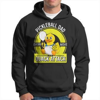 Groovy Father's Day Rubber Duck Plays Pickleball Hoodie - Thegiftio UK