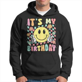 Groovy It's My Birthday Retro Smile Face Bday Party Hippie Hoodie - Monsterry UK