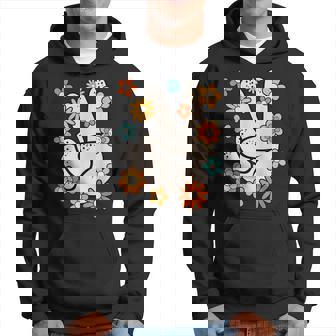 Groovy Peace Hand Sign Hippie Theme Party Outfit 60S 70S Hoodie | Mazezy