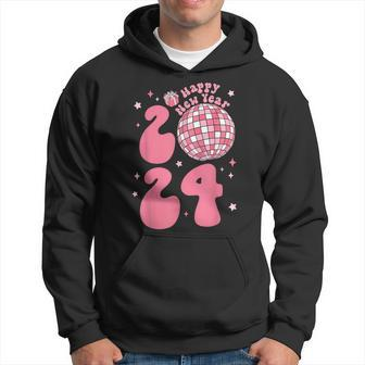 Groovy Pink Happy New Year 2024 Disco Nye New Years Eve Hoodie | Mazezy