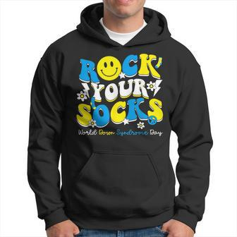 Groovy Rock Your Socks World Down Syndrome Awareness Day Kid Hoodie - Seseable