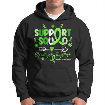 Groovy Support Squad Green Ribbon Lymphoma Cancer Awareness Hoodie - Thegiftio UK