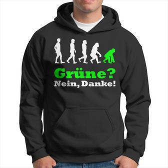 Grüne Nein Danke German Black Hoodie - Seseable