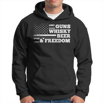 Guns Whisky Beer And Freedom American Flag Drinking Hoodie - Monsterry UK