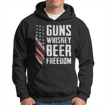 Guns Whisky Beer Freedom Pro Guns Drinking On Back Hoodie - Monsterry