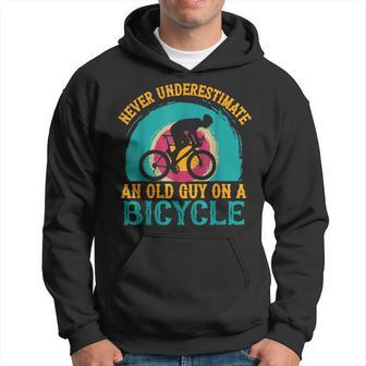 Guy On A Bicycle Grandpa Cycling Hoodie - Seseable