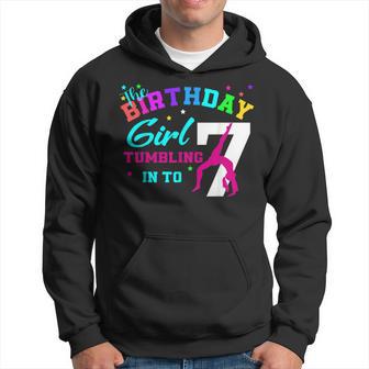 Gymnastic Lover 7Th Birthday Seven 7 Years Old Gymnast Girl Hoodie - Thegiftio UK