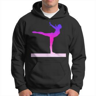 Gymnastics Balance Beam Pink And Purple Watercolor Hoodie - Monsterry AU