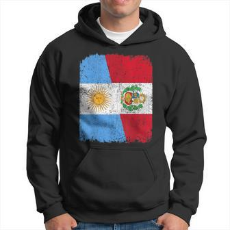 Half Argentinian Half Peruvian Flag Heritage Pride Roots Hoodie | Mazezy DE