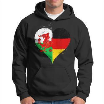 Half Welsh Half German Get Cool Half Flags In Love Heart Hoodie - Thegiftio UK