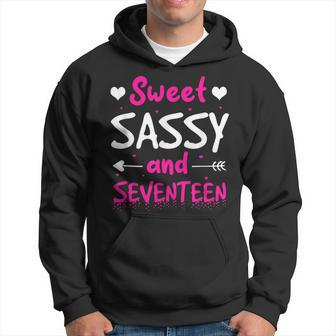 Happy 17Th Birthday Sweet Sassy Sevenn Girls 17 Years Old Hoodie - Thegiftio UK