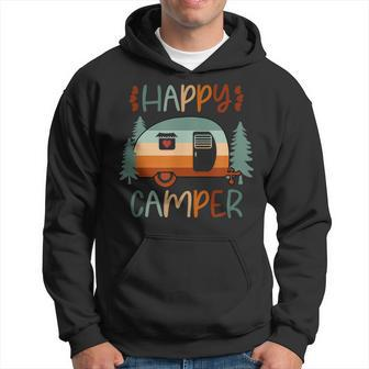 Happy Camper Vintage Distressed Matching Cute Camping Hoodie - Monsterry