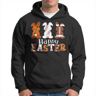 Happy Easter Baseball Football Basketball Bunny Rabbit Boys Hoodie | Mazezy DE