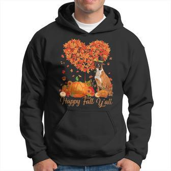 Happy Fall Y'all Boxer Dog Pumpkin Thanksgiving Hoodie | Mazezy
