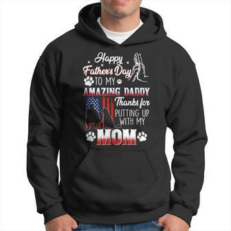 Happy Father's Day To My Amazing Dad Dog America Fathers Day Hoodie - Thegiftio UK