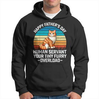 Happy Father's Day Human Servant Retro Style Fathers Day Dad Hoodie - Thegiftio UK