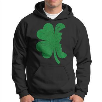 Happy St Patrick's Day Clover Leaf Trump Distressed Hoodie - Seseable