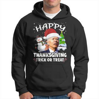Happy Thanksgiving Trick Or Treat Joe Biden Santa Christmas Hoodie | Mazezy AU