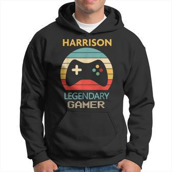 Harrison Name Personalised Legendary Gamer Hoodie - Seseable