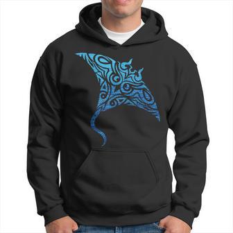 Hawaiian Manta Ray Tribal Polynesian Tattoo Pacific Stingray Hoodie - Monsterry