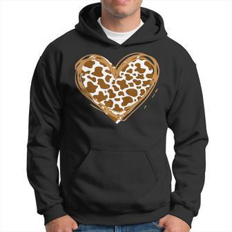 Heart Brown Cow Pattern For Cow Lover Hoodie | Mazezy