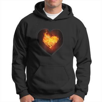 Heart On Fire Flames Heart Hoodie - Monsterry DE