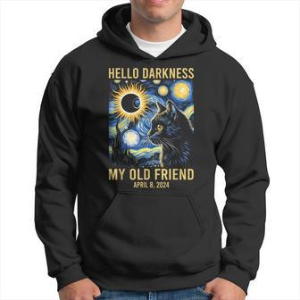 Hello Darkness Cat Total Solar Eclipse April 8 2024 Hoodie - Monsterry