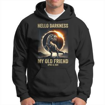 Hello Darkness Dino T-Rex Solar Eclipse April 8 2024 Hoodie - Seseable