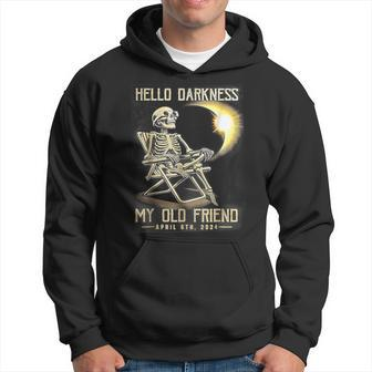 Hello Darkness My Old Friend Skeleton Solar Eclipse T- Hoodie - Seseable