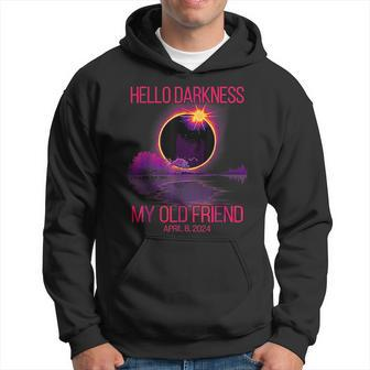 Hello Darkness My Old Friend Pink Solar Eclipse April Hoodie - Seseable