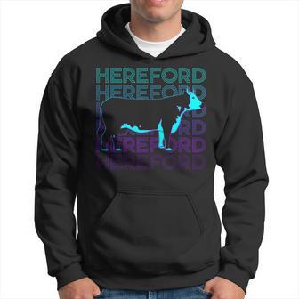 Hereford Cattle Hereford Cow Farmer Retro Hoodie - Thegiftio UK