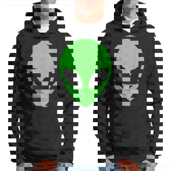 Herren Hoodie Fluoreszierender Alien-Kopf, Schwarz - Seseable