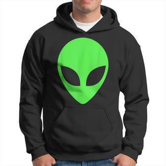 Herren Hoodie Fluoreszierender Alien-Kopf, Schwarz - Seseable