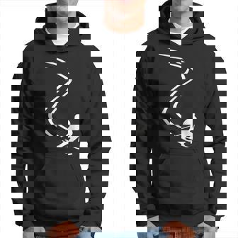 Herren Skifahrer Silhouette Hoodie Schwarz, Ski Motiv Tee - Seseable